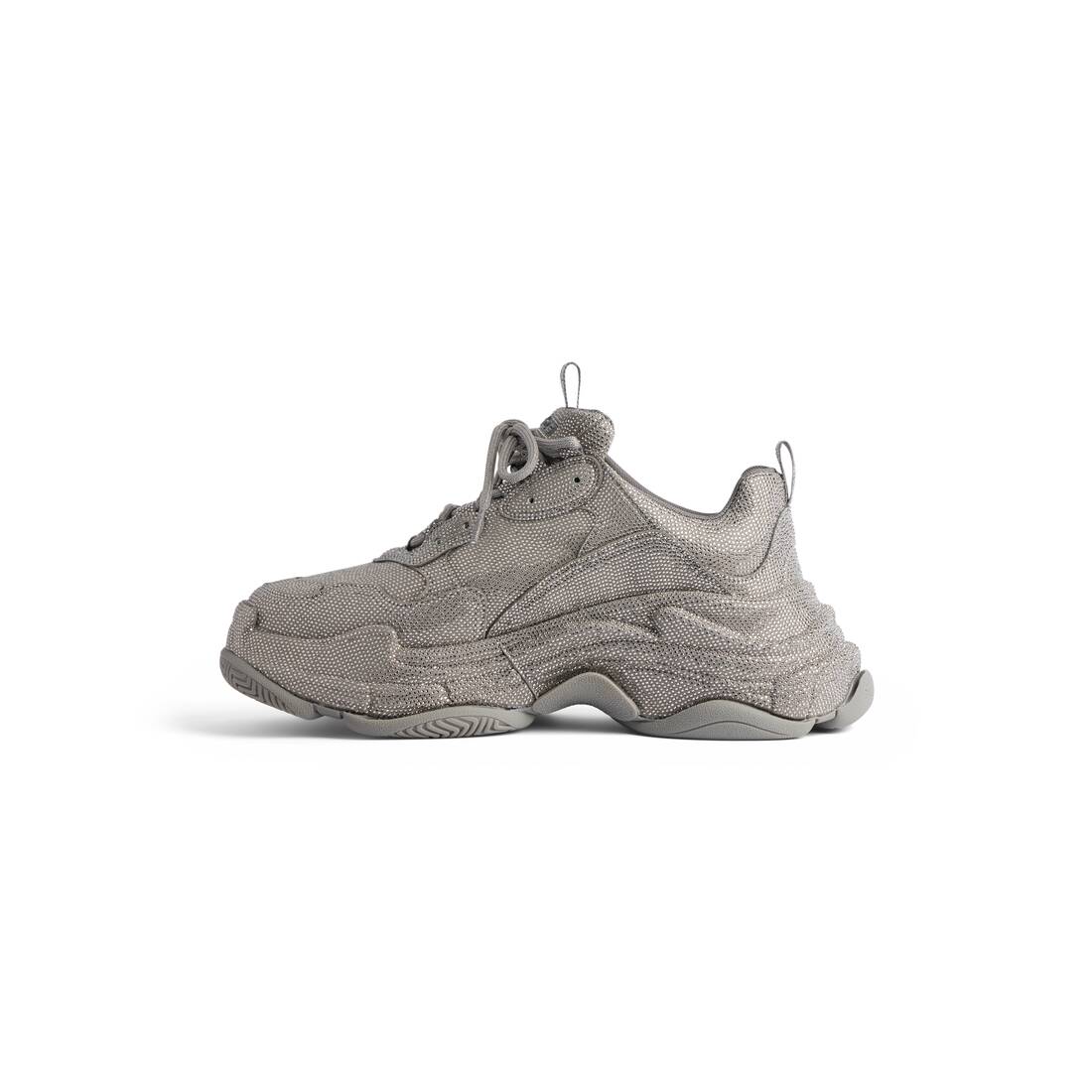 Men’s Triple S Sneaker With Rhinestones  in Dark Grey - Image 4